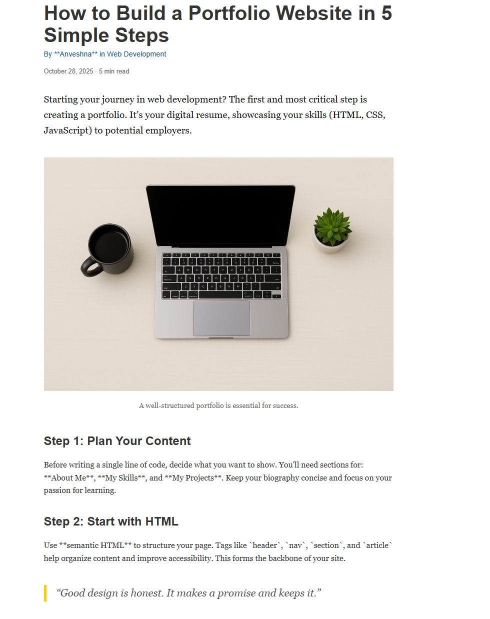 Project 2: Medium clone placeholder